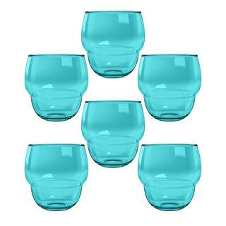 Stacking Bubble 14 oz. Dishwasher Safe Teal Acrylic Drinking Glass | The Home Depot