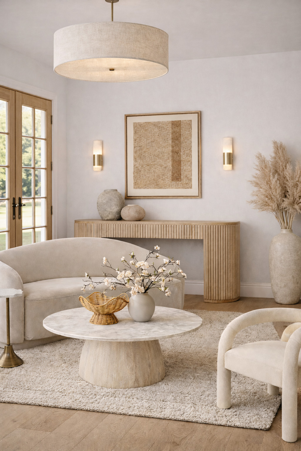 Elevate your living room with these spring finds! Light wood tones, spring florals, and marble touches create a light and bright space that is beautiful and serene ✨  

 #LTKSpringSale #LTKSeasonal #LTKHome