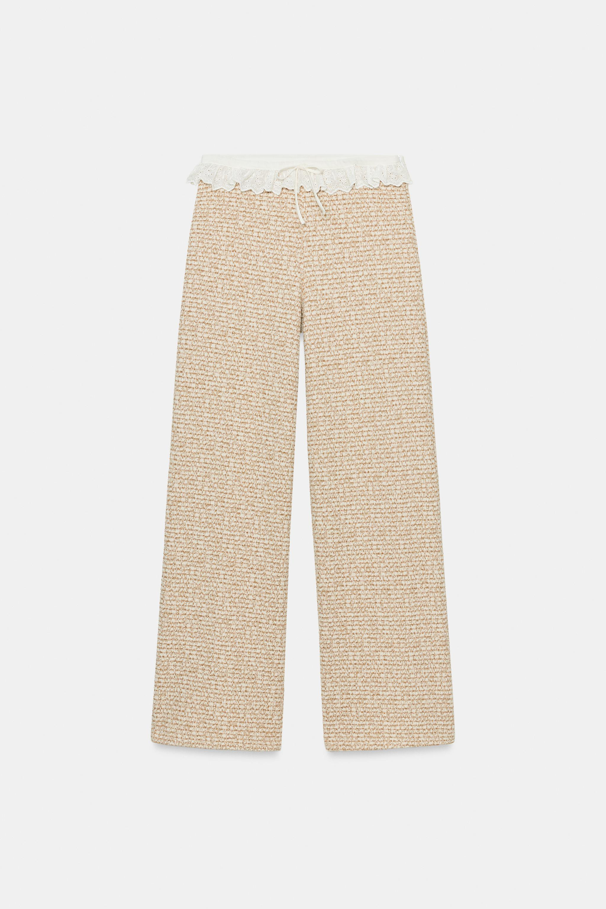 TEXTURED RUFFLE PANTS | Zara US