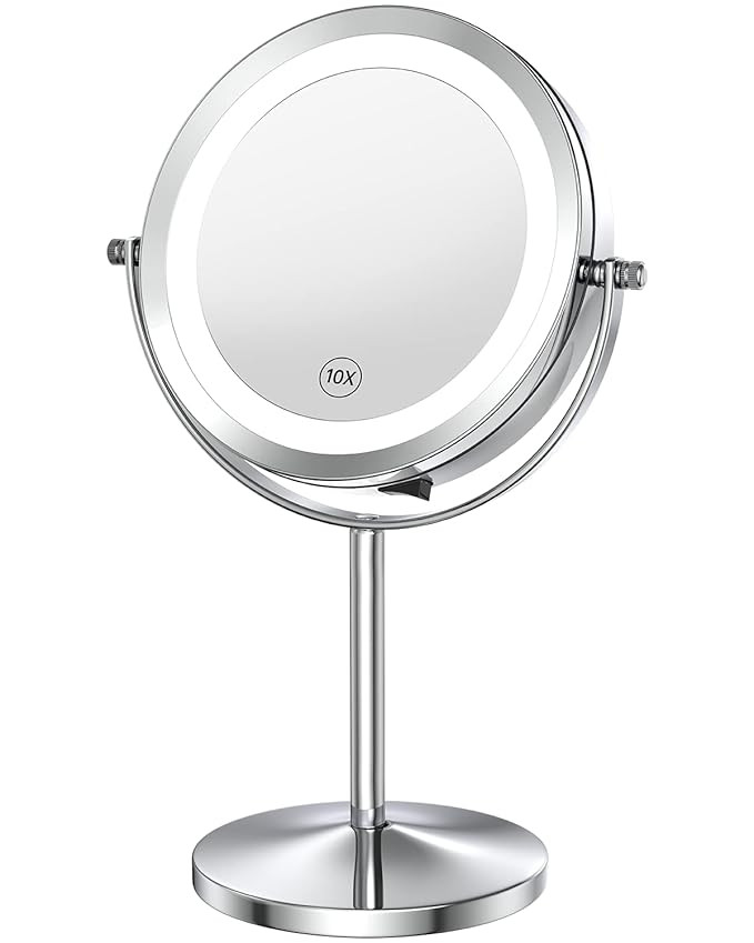 Benbilry 10X Magnifying Lighted Makeup Mirror, 7 Inch Double Sided 1X/10X Magnification with Ligh... | Amazon (US)