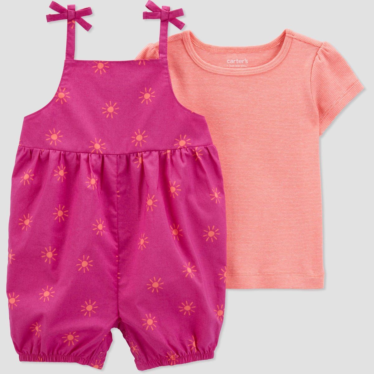 Carter's Just One You® Baby Girls' Sun Undershirt & Bottom Set - Pink/Orange | Target