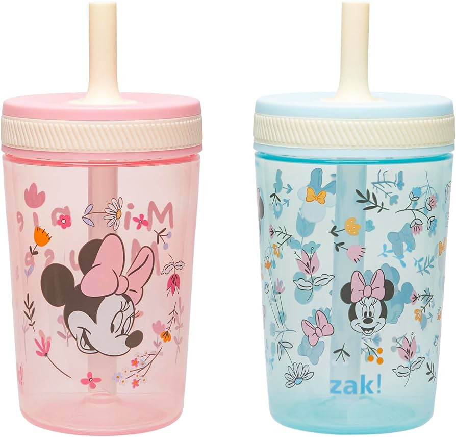 Zak Designs Disney Minnie Mouse Kelso Toddler Cups For Travel or At Home, 15oz 2-Pack Durable Pla... | Amazon (US)