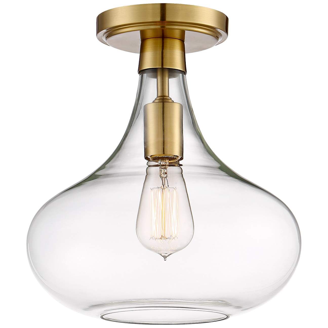 Possini Euro Cecil 11" Wide Warm Antique Brass Ceiling Light | Lamps Plus