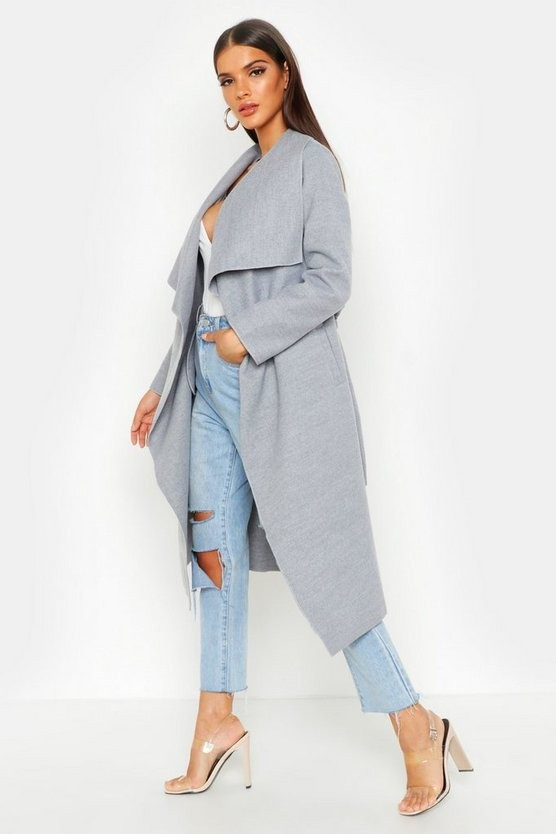Belted Waterfall Coat | Boohoo.com (US & CA)