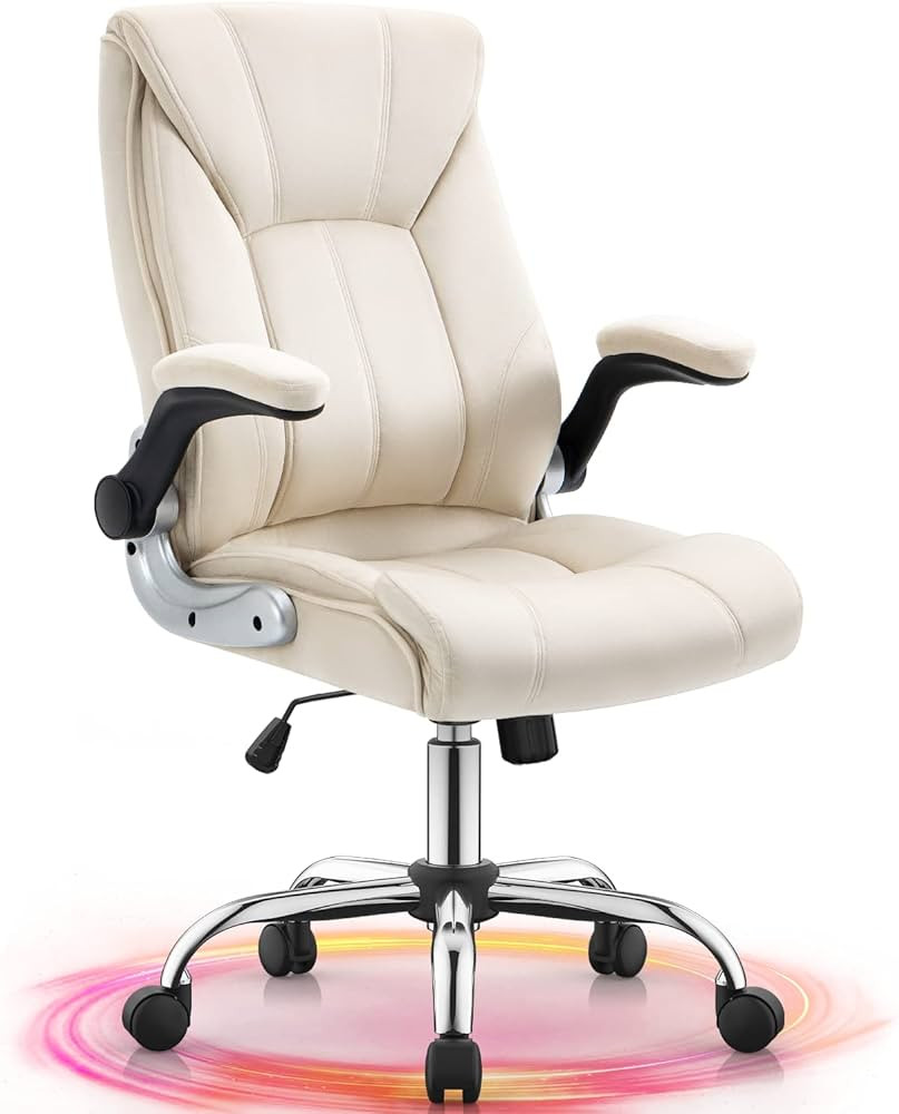 YAMASORO Velvet Fabric Office Chair Ergonomic Executive Chair with Lumbar Support,Home Office Des... | Amazon (US)