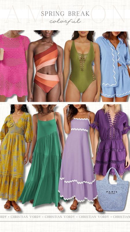 Spring break, Amazon finds, pop of color 

#christianblairvordy 

#springbreak #spring #vacation #shop #swim #set #dress #coverup #sandals #beach #beachbag #colorful 

#LTKstyletip #LTKtravel #LTKswim