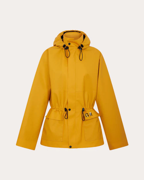 Hooded Gathered Water-Repellent Jacket | Olivela