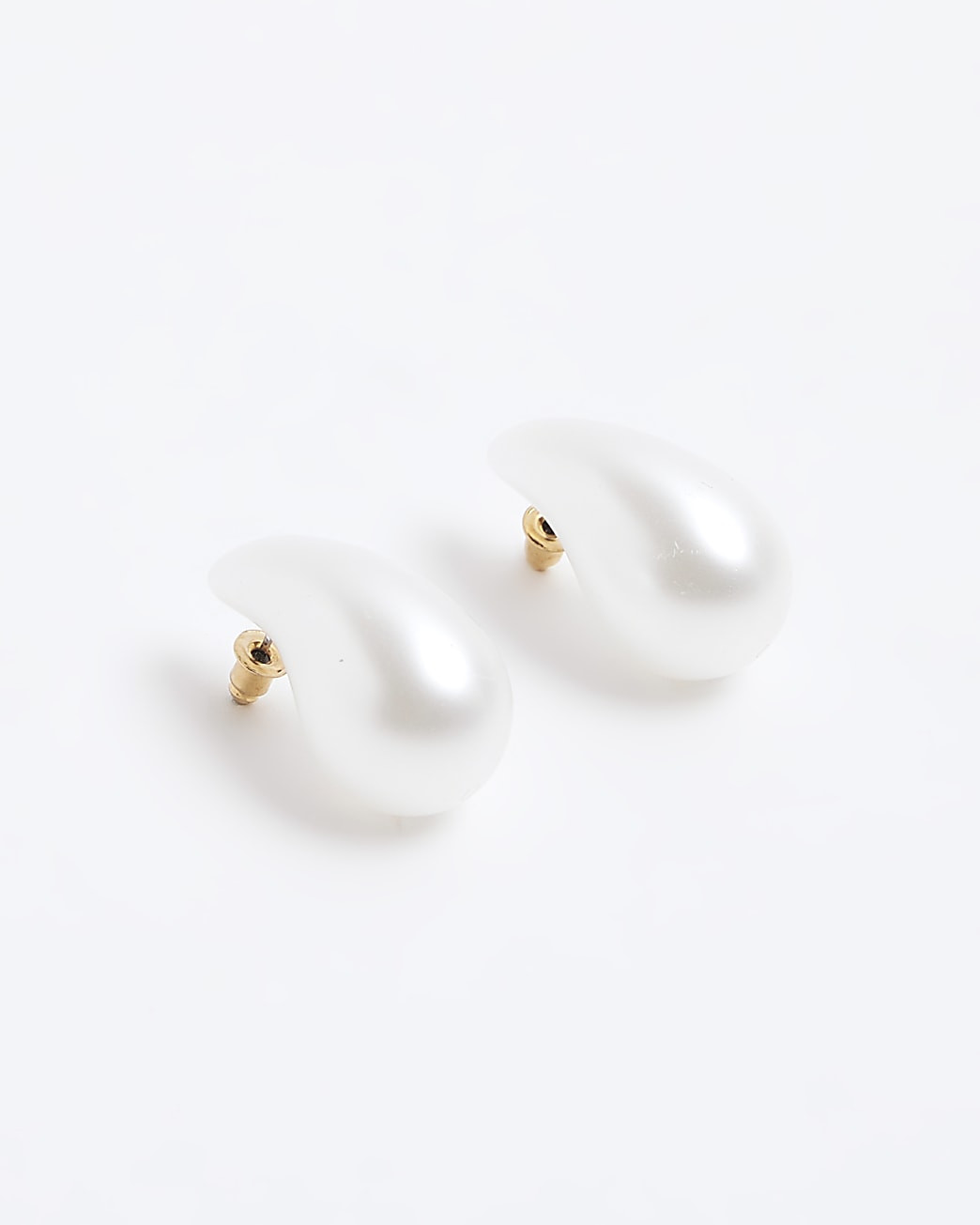 White Pearl Drop Stud Earrings | River Island (UK & IE)