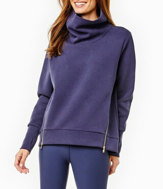 Addison Bay Everyday Mock Neck Zip Hem Pullover | Dillard's | Dillard's