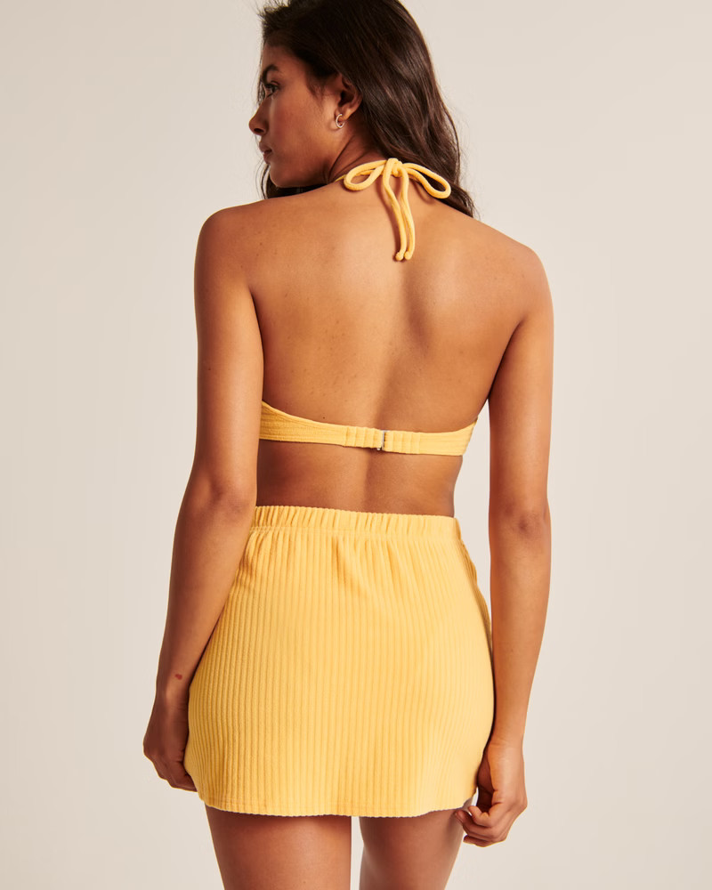 Terry Upside Down Halter Triangle Bikini Top | Abercrombie & Fitch (US)