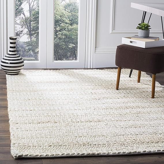 Safavieh Natural Fiber Collection NF212D Handmade Braided Woven Jute Area Rug, 9' x 12', Bleach | Amazon (US)