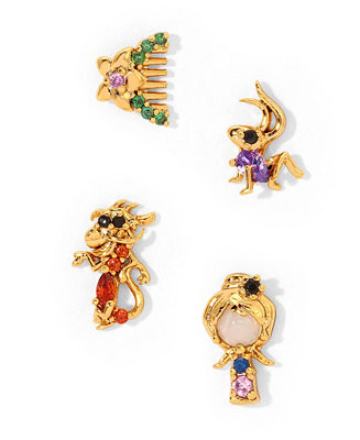 Girls Crew Crystal Multi-Color Disney Princess Mulan Stud Earring Set - Macy's | Macy's
