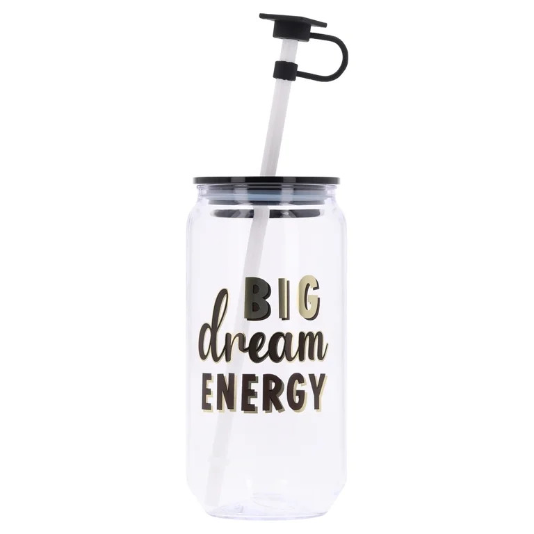 Big Dream Energy Plastic Tumbler with Topper, Black and Gold, Graduation by Way To Celebrate | Walmart (US)