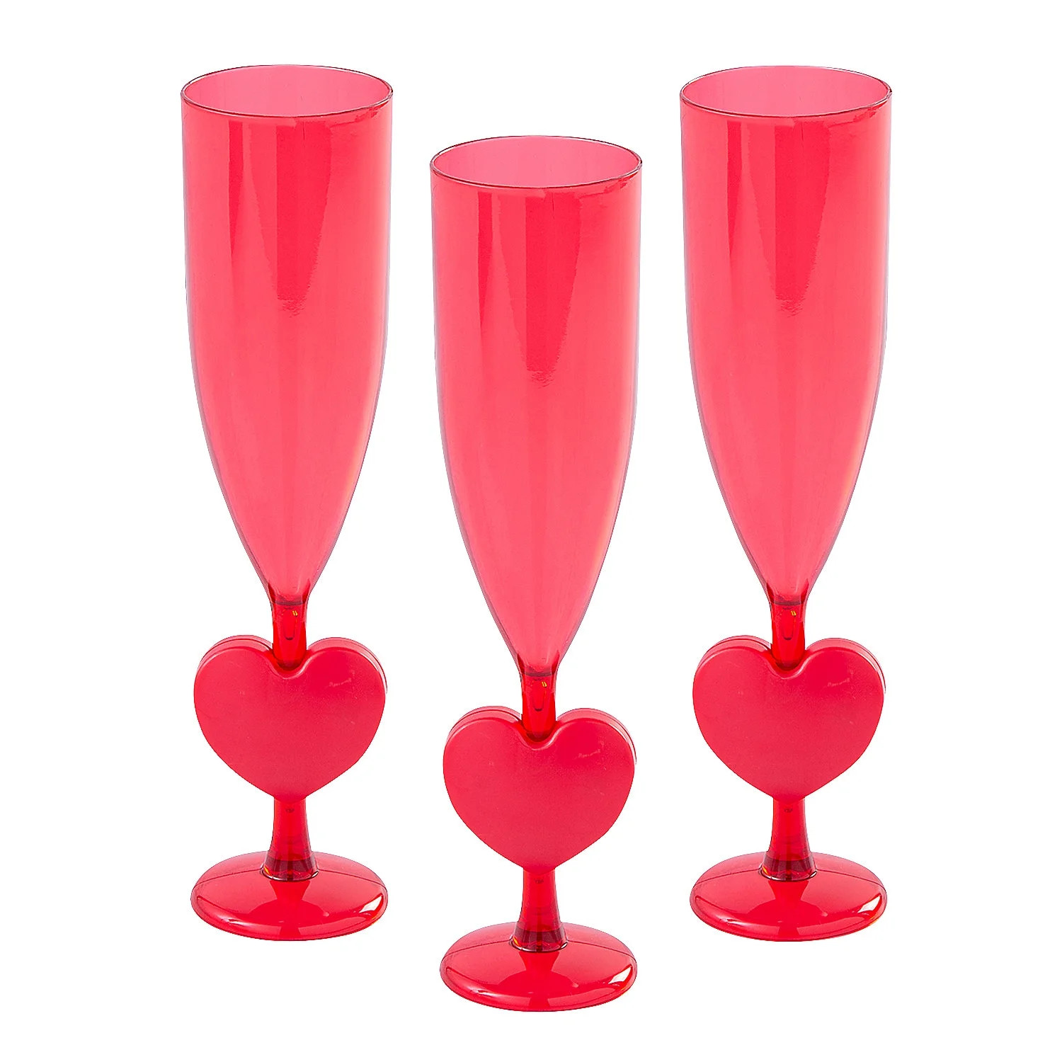 Valentine’s Day Heart Plastic Champagne Flutes - 12 Pc. | Walmart (US)