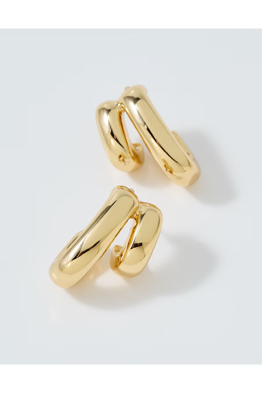 Aerie Double U Hoop Earrings Women's Gold One Size | Aerie