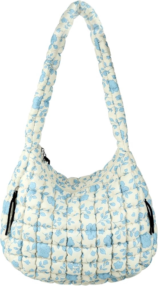 Quilted Puffer Tote Bag Purse Puffy Crossbody Shoulder Bag,Lightweight Nylon Hobo Bag Puffer Carr... | Amazon (US)