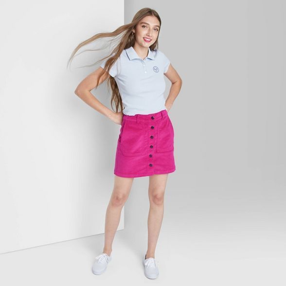 Women's Button-Front Cord Mini A-Line Skirt - Wild Fable™ | Target
