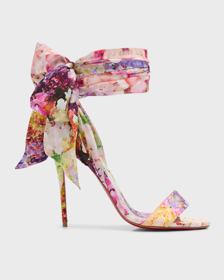 Christian Louboutin Sandale Du Desert Blooming Red Sole Sandals | Neiman Marcus