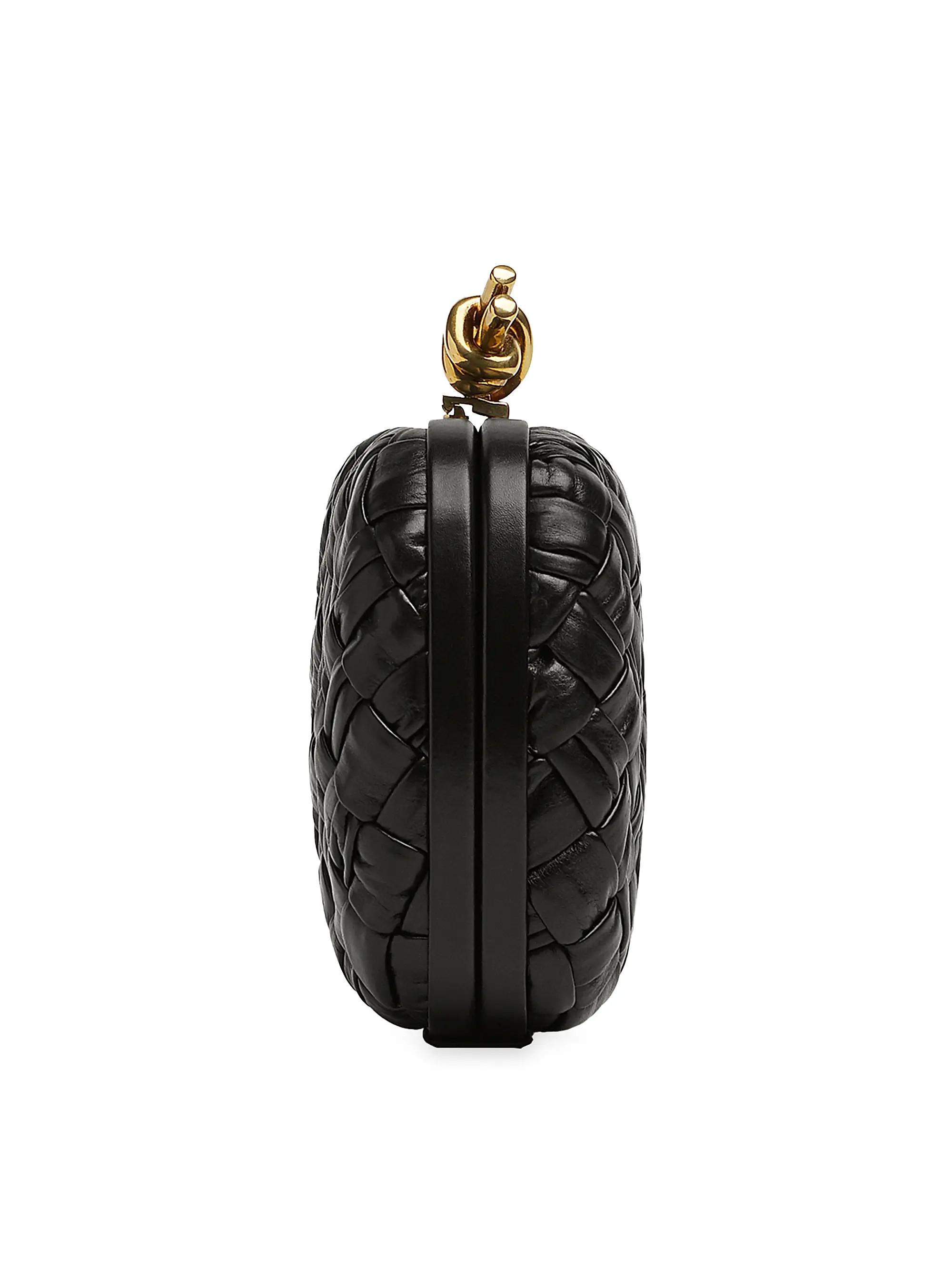 Plissé Knot Leather Clutch | Saks Fifth Avenue