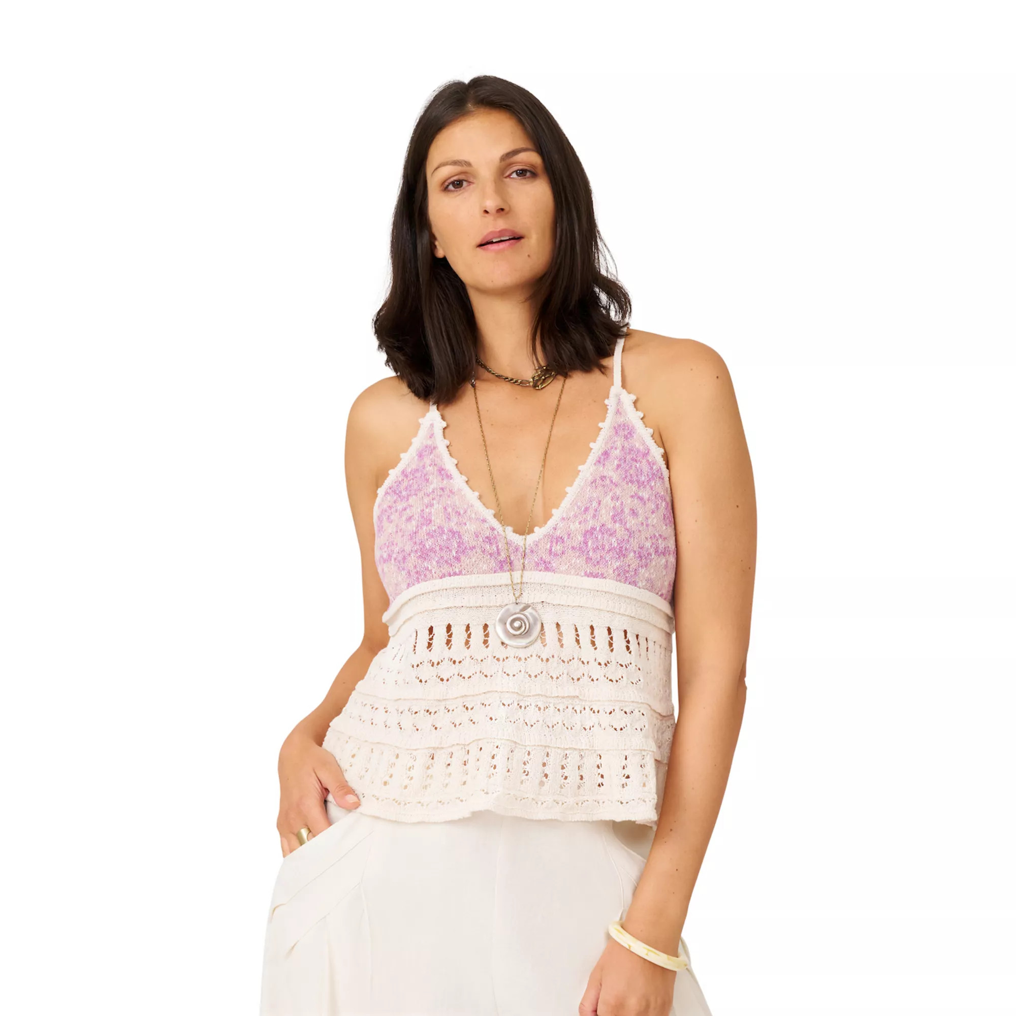 Women's Flint & Moss Crochet Swing Tank Top | Kohl's