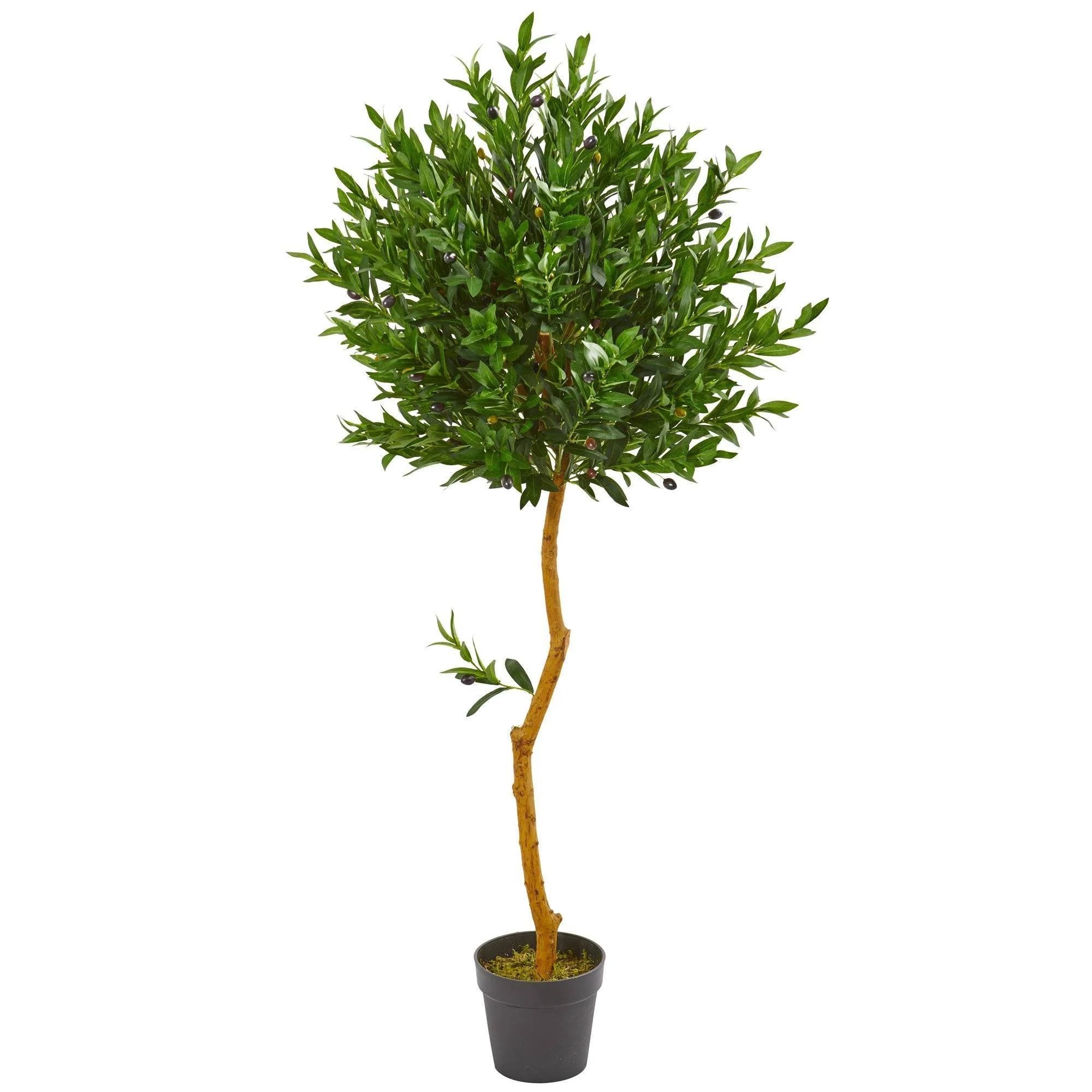 58” Olive Topiary Artificial Tree UV Resistant (Indoor/Outdoor) | Nearly Natural | Nearly Natural