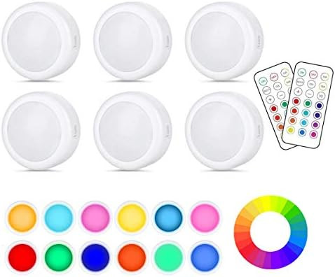 Cadrim Puck Lights, LED Color Changing Puck Lightings and Dimmable Under Cabinet Lights Battery P... | Amazon (US)
