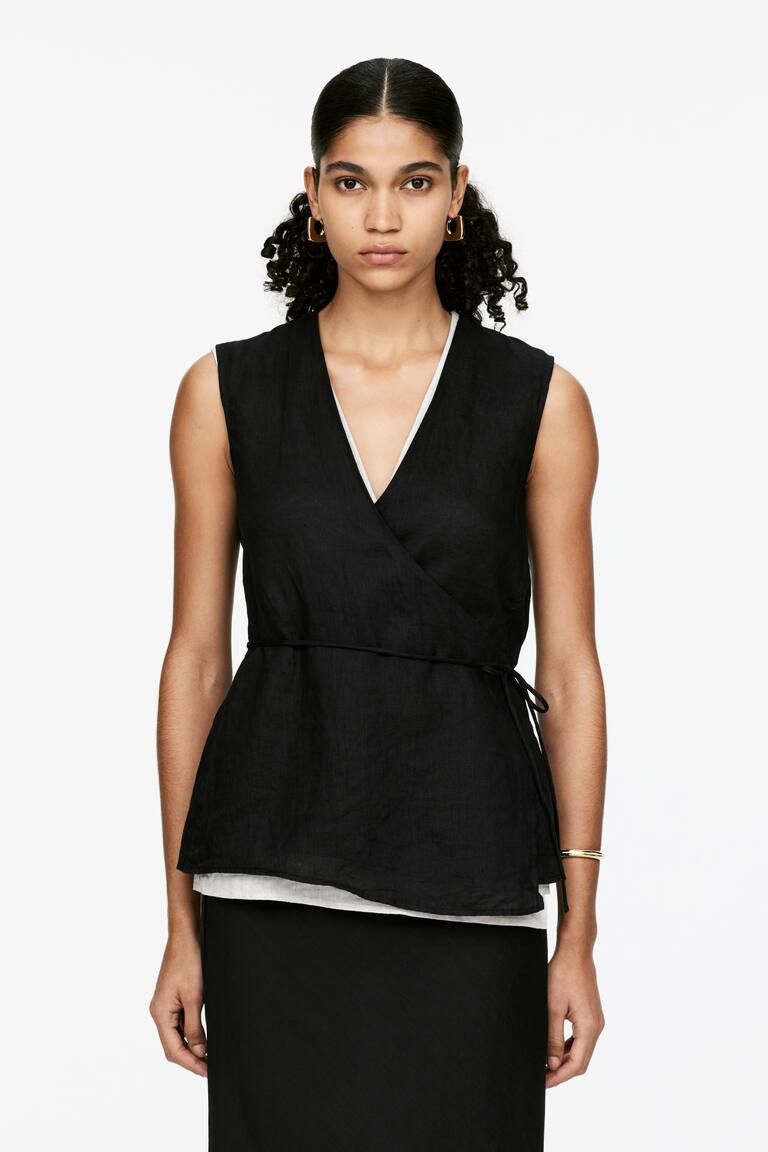 Linen Wrap Top | H&M (UK, MY, IN, SG, PH, TW, HK)