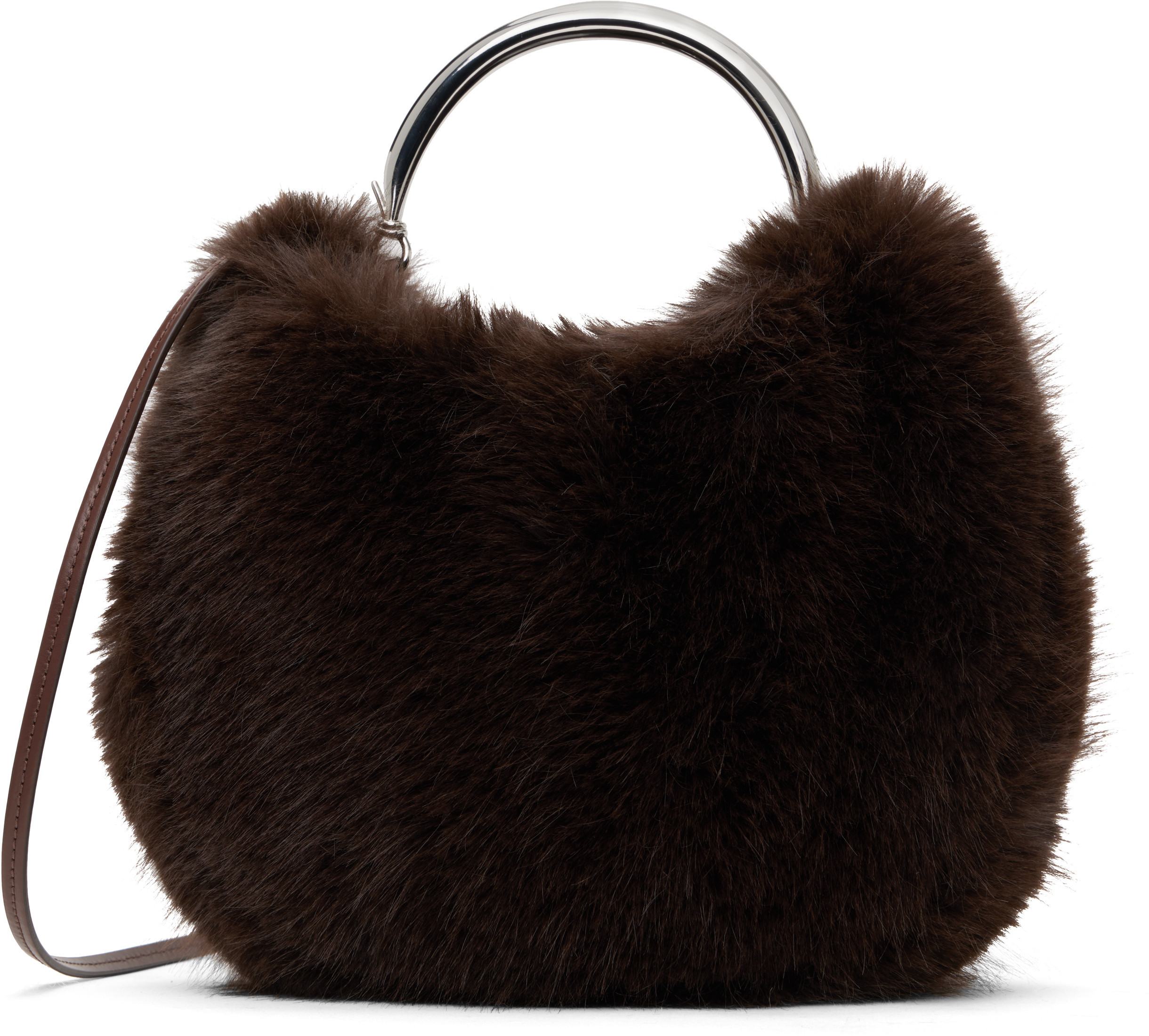Staud Brown Romeo Faux Fur Bag | SSENSE