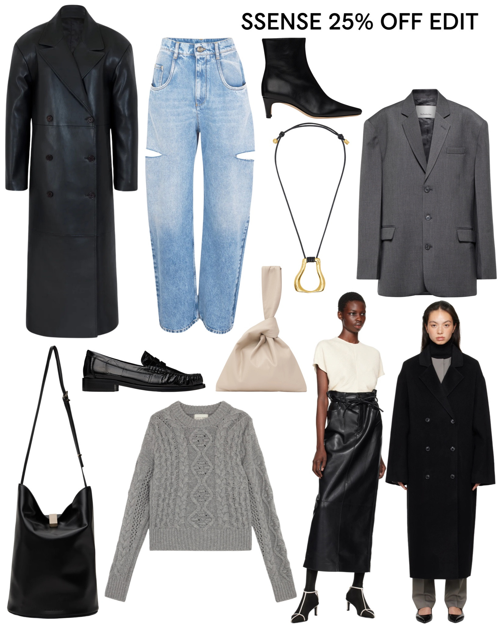 AD Use code SHOP24 for 25% off SSENSE

Edit | collage | sale | code | autumn | winter | London | jacket | leather | jeans | bag | grey knit | necklace | boots | skirt | Wishlist | trenchcoat | loafers 


#LTKautumn #LTKuk #LTKeurope