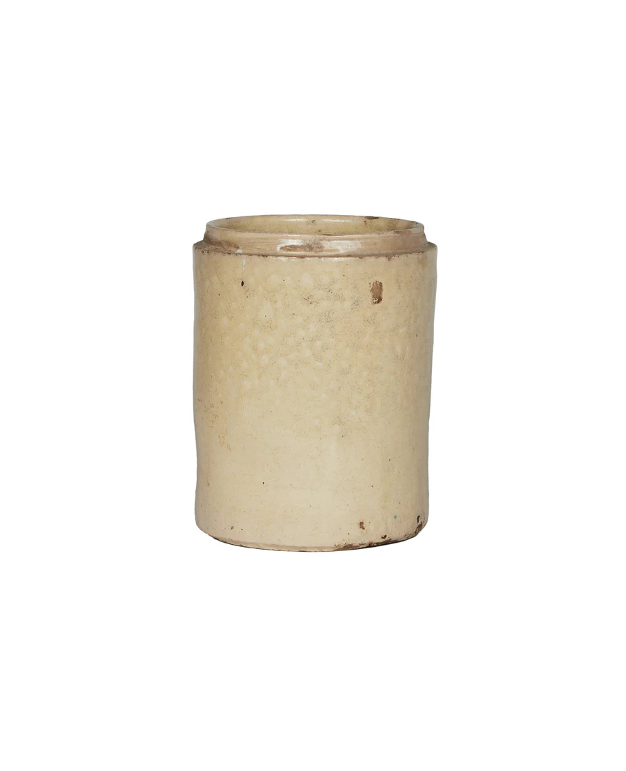 Olive Ateliers Vintage Italian Puglia Jar - Avorio Glaze - Pots, Pottery, and Planters | Olive Ateliers