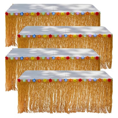 Playbees Hawaiian Luau Grass Table Skirt Set | Target