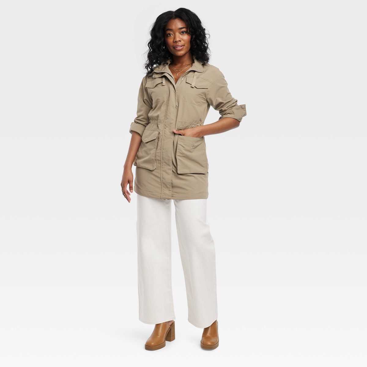 Women's Utility Rain Jacket - Universal Thread™ Brown | Target