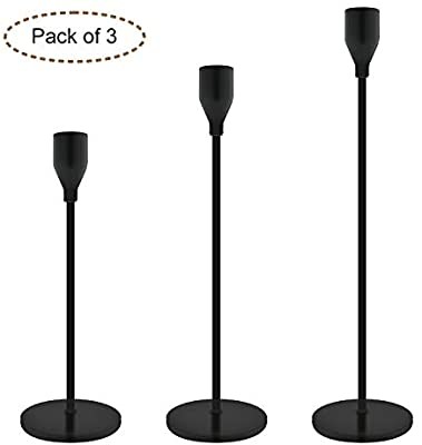 Taper Candle Holders Black Table Decorative Candlestick Holder for Wedding Dinning Party Candle H... | Amazon (US)