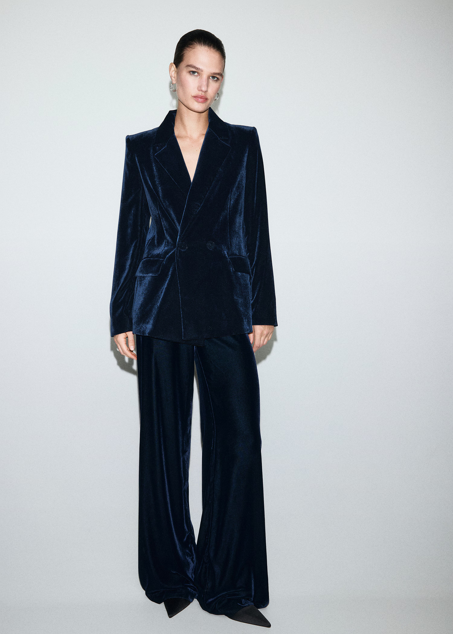 Double-breasted velvet jacket - Women | MANGO USA | Mango (US/MX/AU)