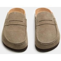 M&S Suede Saddle Loafer Corkbed Mules Taupe | Marks & Spencer (UK)