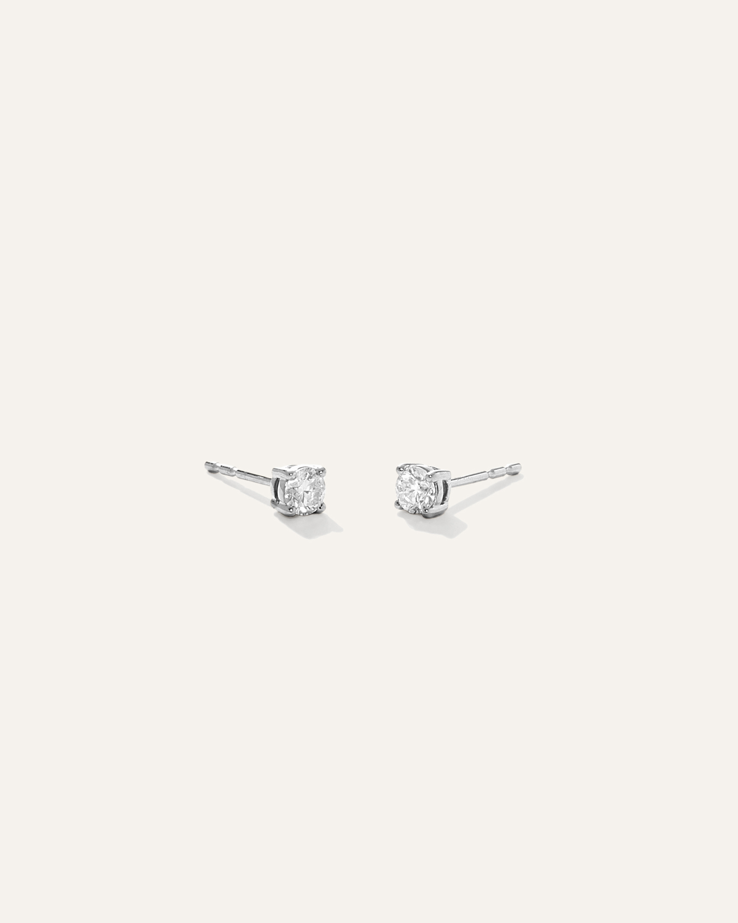 Quince | Women's 14k Gold Natural Diamond Solitaire Studs in White Gold | Quince