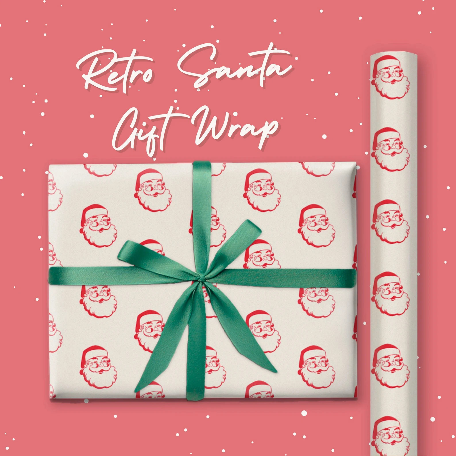 Vintage Christmas Wrapping Paper Roll for Holiday Season Vintage Santa Xmas Wrapping Paper for Ch... | Etsy (US)