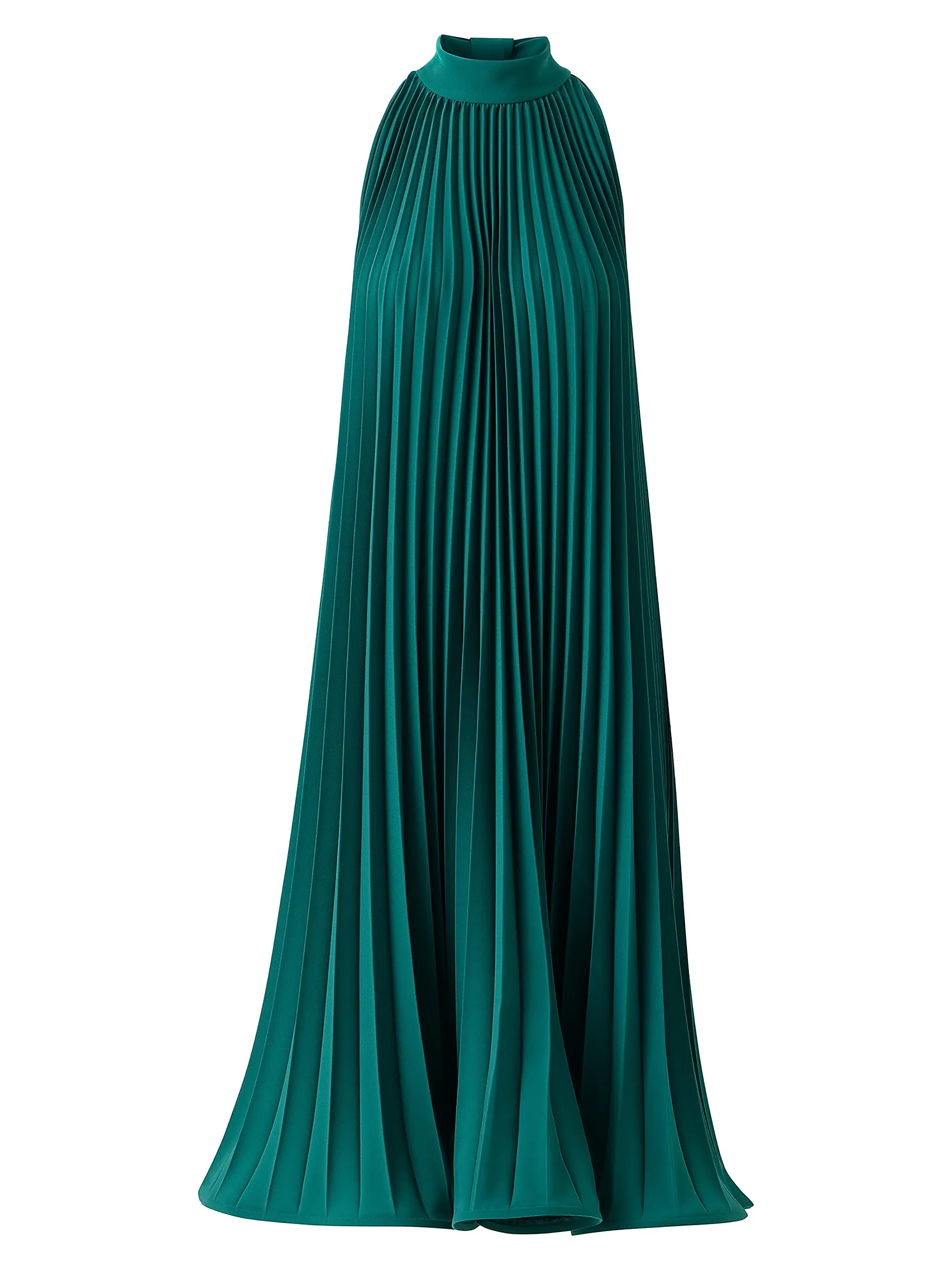 Plissé Crepe Halterneck Midi-Dress | Saks Fifth Avenue
