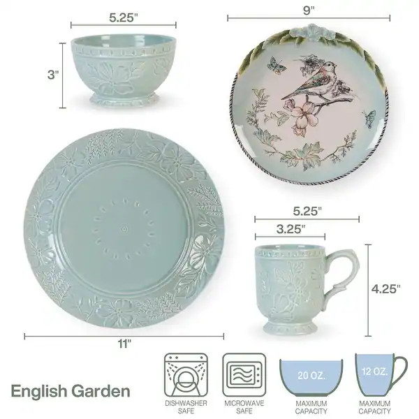 Fitz and Floyd English Garden 16-pc Dinnerware Set, Service for 4 | Bed Bath & Beyond