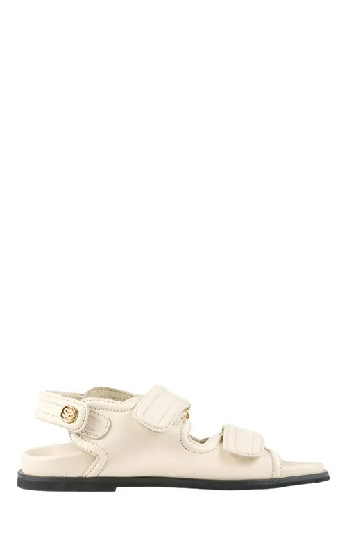 SANDRO Plain leather lambskin sandals in Vanilla at Nordstrom, Size 40 | Nordstrom