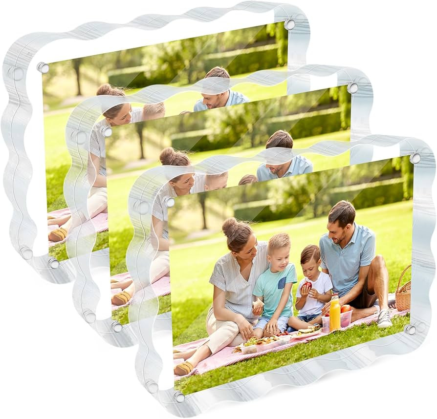 4x6 Acrylic Picture Frame 3 Pack, 10+10mm Thicker Magnetic Acrylic Frame, Double Sided Display, A... | Amazon (US)