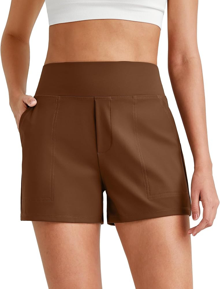 G4Free ShiftReady 3" Dress Shorts for Women High Waisted Comfy Shorts Tailored Trendy Casual Summ... | Amazon (US)