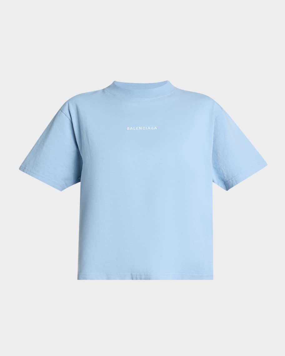 Balenciaga Logo Embroidered Short-Sleeve T-Shirt | Neiman Marcus