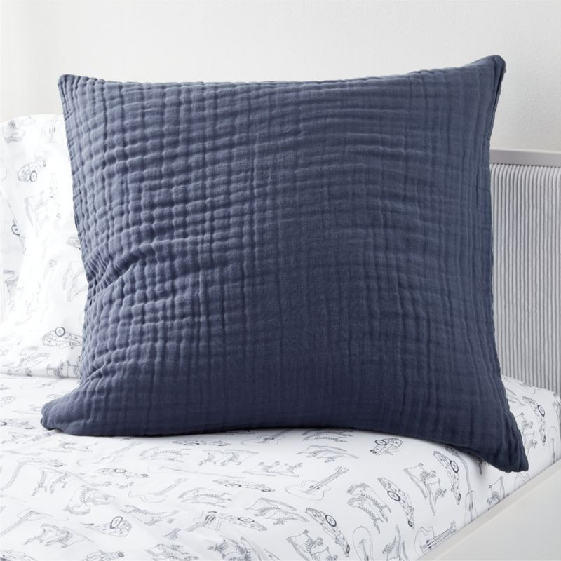 Zuzu Indigo Gauze Pillow | Crate and Barrel | Crate & Barrel