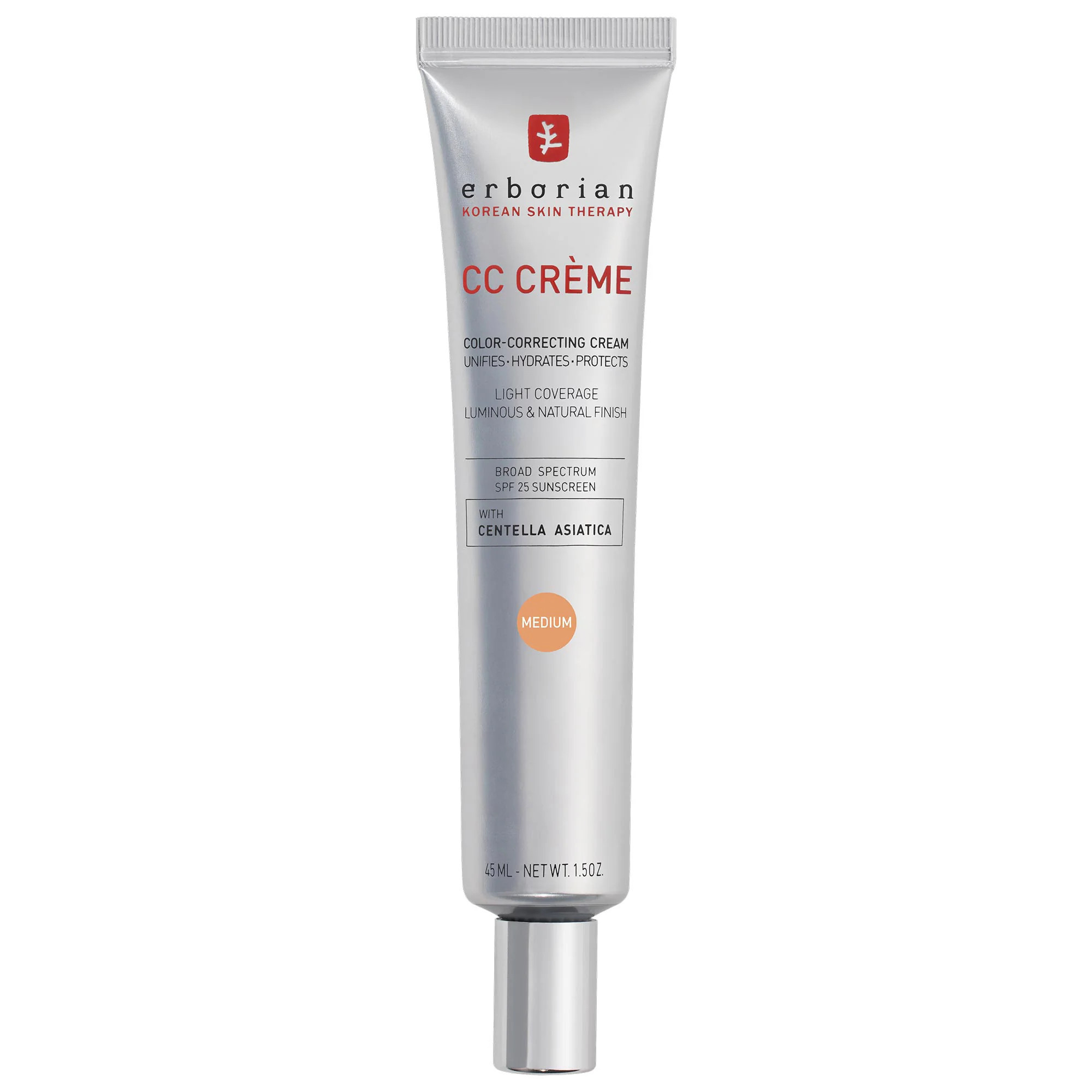 Erborian CC Cream Color-Corrector for Natural Luminous Finish with Korean Centella Asiatica Extract Medium 1.5 oz/45 mL | Sephora (US)