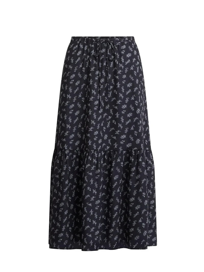 Scoop Women’s and Women’s Plus Tiered Maxi Skirt with Tie Waist, Sizes XS-4X | Walmart (US)
