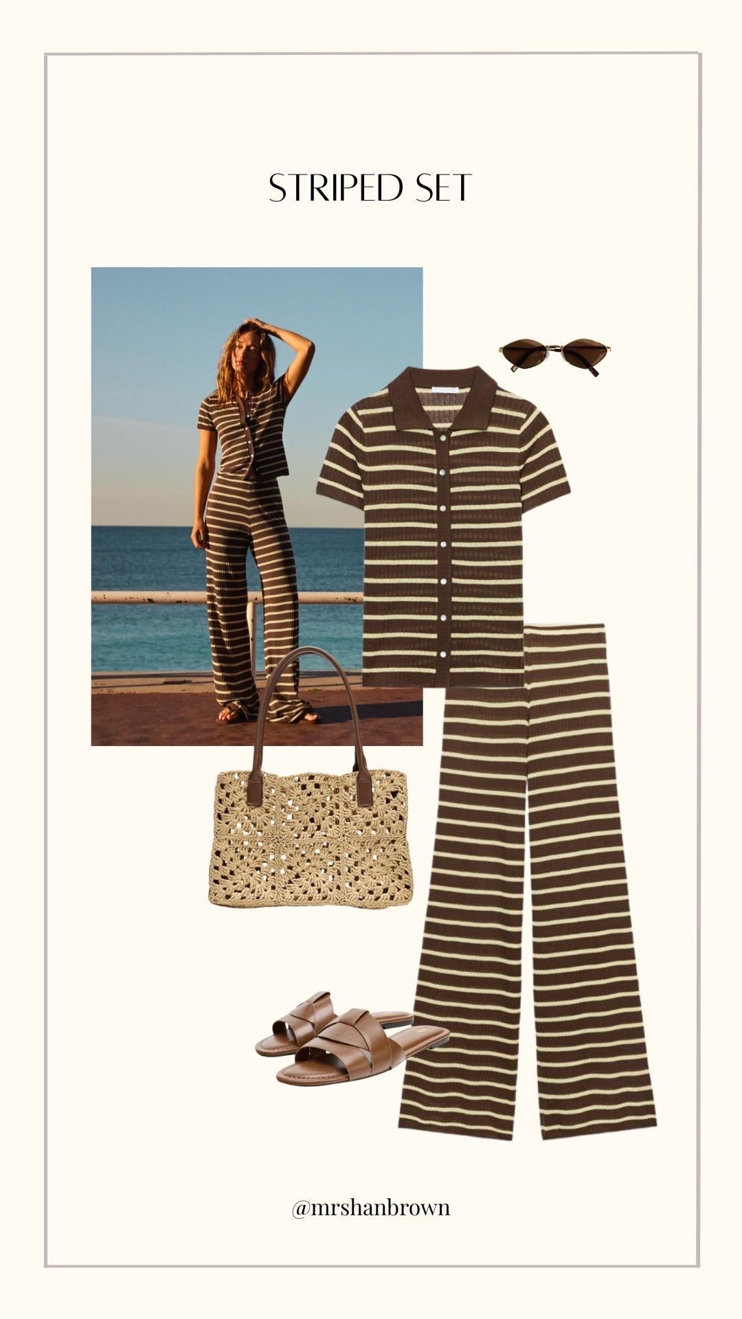 Perfect for an airport outfit! 

Striped set, brown stripes, chocolate brown, comfy outfit, casual outfit, beach bag

#LTKuk #LTKspring #LTKsummer