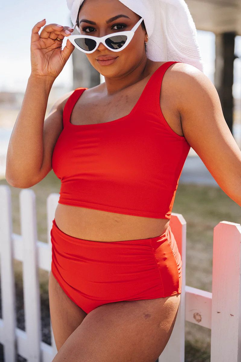 Coast Top | Poppy Red | Coral Reef Swim