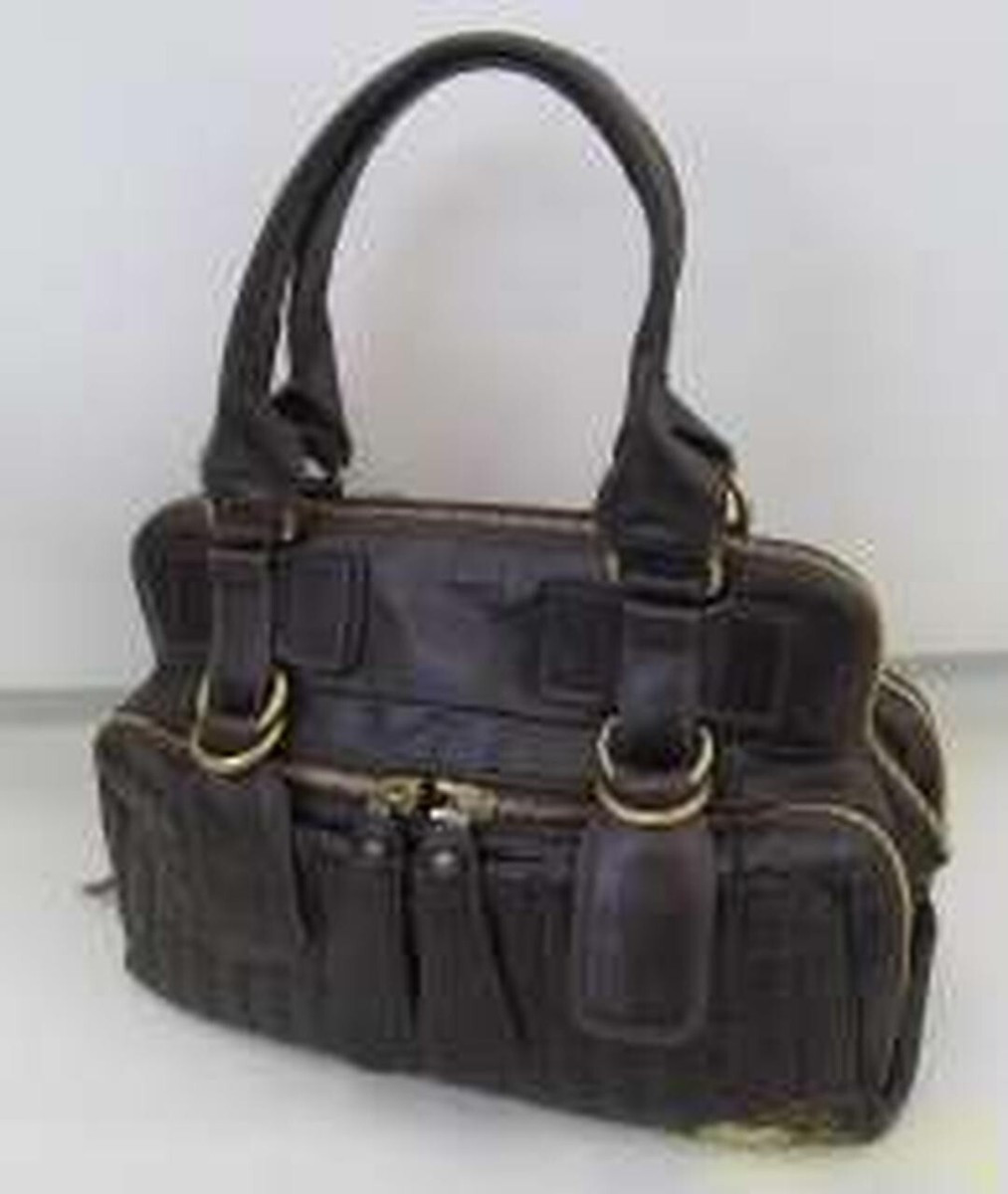 Chloe Bay Tote Bag Handbag Brown Gold Leather Woman Authentic Secondhand | eBay US