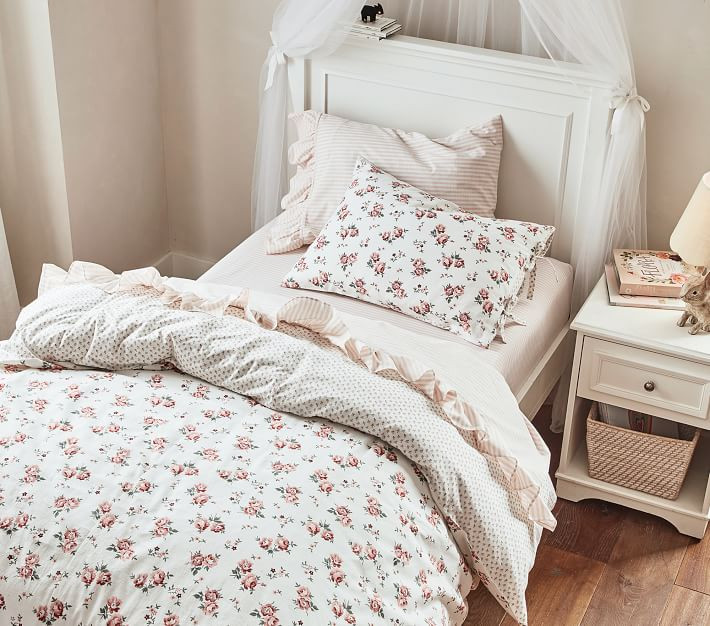 Emily & Meritt Reversible Floral Duvet Cover & Shams | Pottery Barn Kids